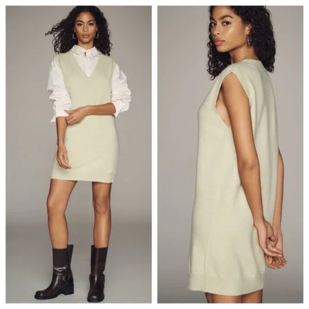 Chic Cream Sleeveless Knit Dress